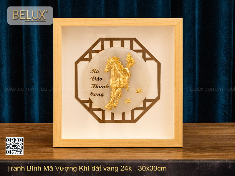 Tranh ngựa vượng khí dát vàng 24k&nbsp;